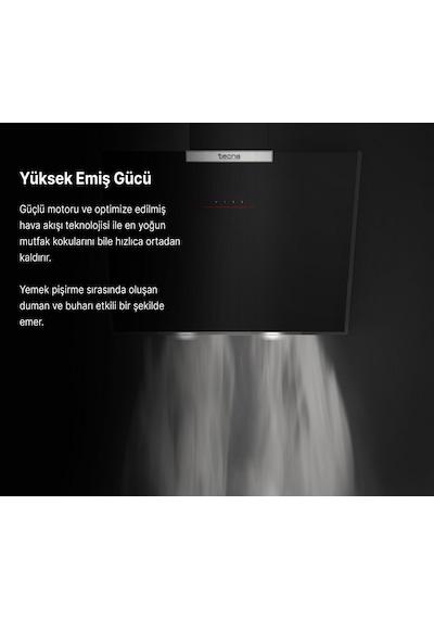 Tecna DA 671EB Dokunmatik Dekoratif Camlı Davlumbaz