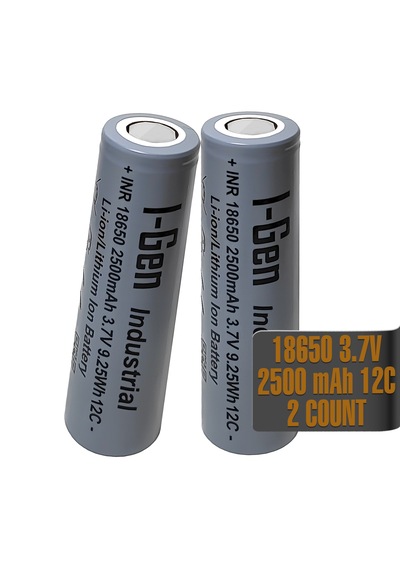 I-gen Industrial E003 Inr 18650 3.7v 2500 Mah 12c 9.25wh Li-ıon Şarjlı Pil Düz Başlı Lityum Pil 2'li Paket I-gen124
