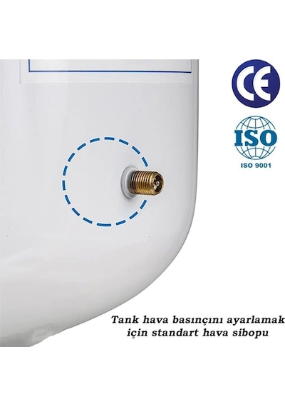 Sumarkt Su Arıtma Cihazı Metal Genleşme Su Tankı 20 Lt Nsf Belgeli Su Arıtma Deposu Tank Vanası