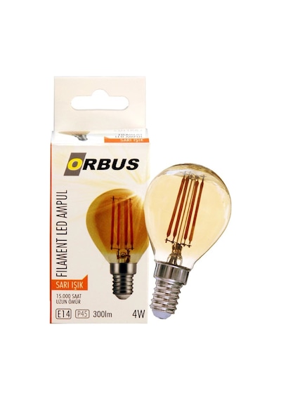 Orbus ORB-PA45 4W E14 300LM Filament Led Ampul Amber