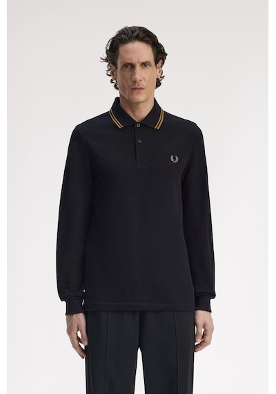 Fred Perry M3636 Ls Twin Tipped Fp Erkek Polo Tişört Siyah