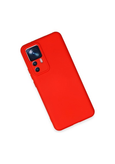 Xiaomi Mi 12t Pro Kılıf Nano İçi Kadife Silikon - Kırmızı -