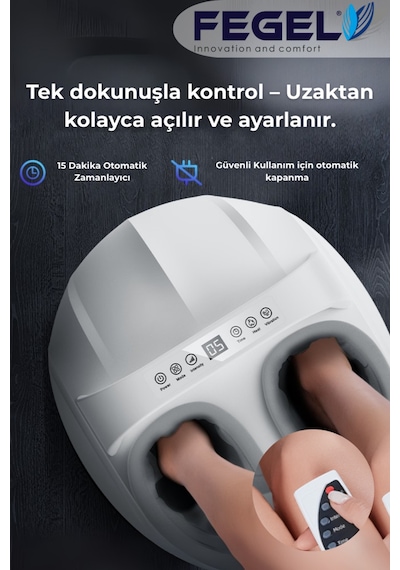 Fegel FG-513 Isıtmalı Hava Basınçlı 5 Programlı Titreşimli Profesyonel Ayak Masaj Aleti