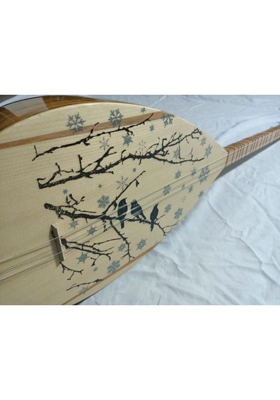 Idol Kuş Dal İşlemeli Kısa Sap Saz Tam Set