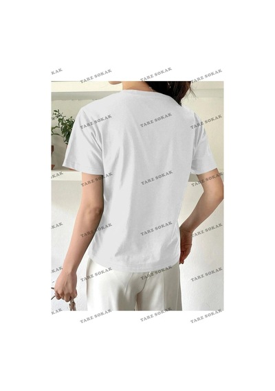 Startmore Kadın Beyaz Sunshine Baskılı Oversize Beyaz