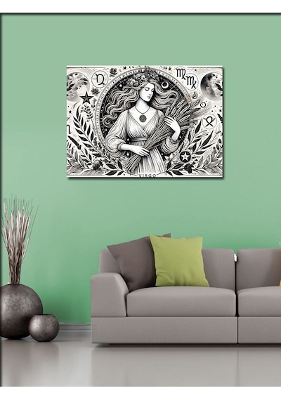 Kanvas Tablo Burçlar Ve Astroloji Çizimi