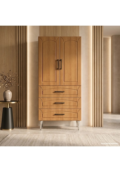 Toscana Çok Amaçlı Dolap 60 Cm 2 Kapak 3 Çekmece Açık İtalyan Ceviz - Çok Amaçlı Banyo Dolabı Beyaz Toscana Çok Amaçlı Dolap 60 Cm 2 Kapak 3 Çekmece Açık İtalyan Ceviz - Çok Amaçlı Banyo Dolabı Beyaz