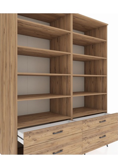 Kronos Gardrop 10 Raflı 4 Çekmeceli 4 Kapaklı 176x59x221 Çam-çam Çam Kronos Gardrop 10 Raflı 4 Çekmeceli 4 Kapaklı 176x59x221 Çam-çam Çam