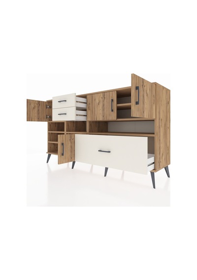 Kronos Konsol 7 Raflı 3 Çekmeceli 4 Kapaklı 176x59x99 Çam-çam/ayt Çam-çam/aytaşı