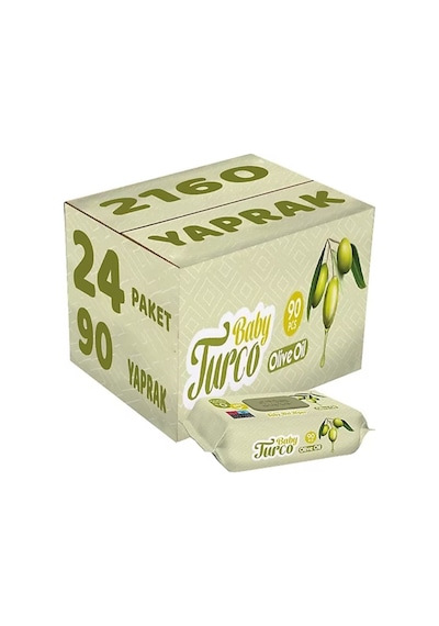 Baby Turco Turco Baby Islak Havlu 90'lı Zeytinyağlı X 24 Adet