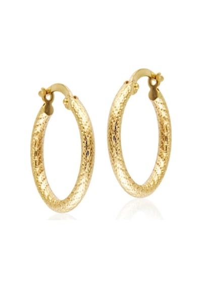 Sembol Gold 14 Ayar Altın Halka Küpe 2,0 Cm Kalemli