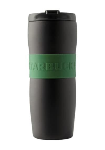Starbucks Klasik Seri Paslanmaz Çelik Termos - Mat Yeşil - Siyah Renkli 355ml Yeşil
