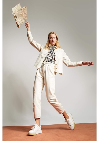 DeFacto Paperbag Gabardin Kumaş Pantolon Cepli Standart Paça S2790AZ25SPER105