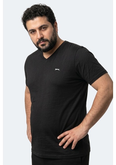 Slazenger Rıvaldo Jmb Erkek Büyük Beden Siyah Tişört