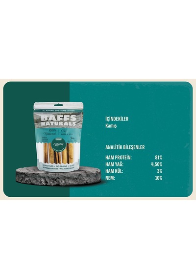 Baffs Naturals Dana Kamış Doğal Çiğnemelik Köpek Ödül Maması 100 G