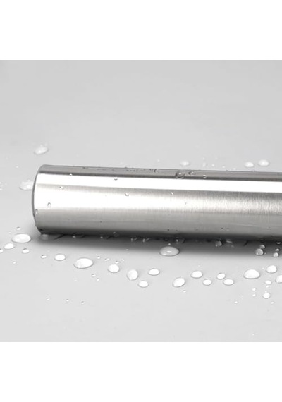 Alüminyum Silindir Yuvarlak Metal Oklava Tekli 49 Cm Mutfak Börek Hamur Un Yufka Açma Krom Renk