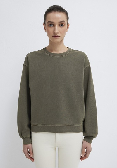 Mavi - Bisiklet Yaka Haki Sweatshirt 1s10475-80769 Haki