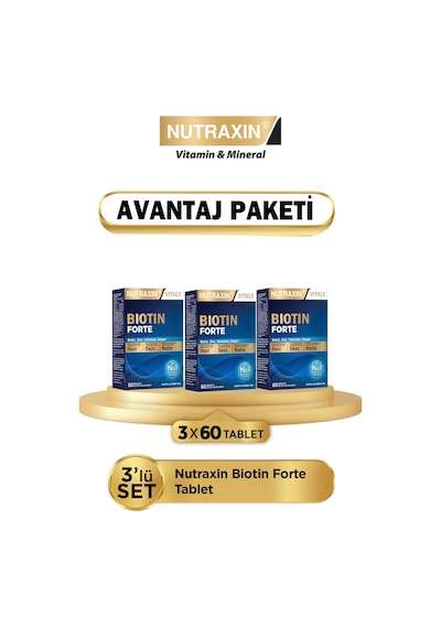 Biotin Forte 5.000 Mcg 60 Tbl 3 Lü Paket - Biyotin, Çinko, Selenyum, Bakır