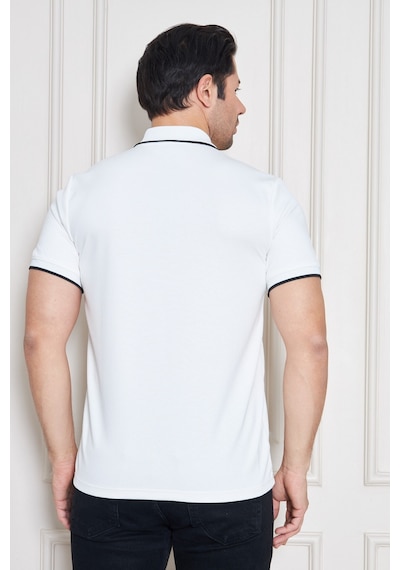 Erkek Jeuss Oysho Kumaş Fermuarlı Yakalı Beyaz Tshirt