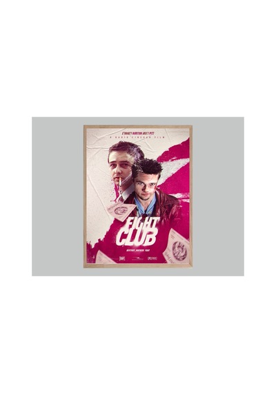Fight Club Doğal Ahşap Çerçeveli Tek Parça Dekoratif Tablo Çok Renkli - 843840739 Çok Renkli