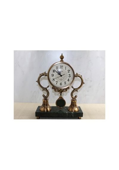 1 Adet Mermer Sarkaçlı Masaüstü Saat Dekoratif Masa Saati, Sarkaçlı Tasarım, Desk Clock, Pendulum Clock