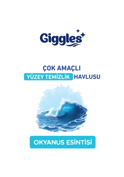 Giggles Xxl İz Bırakmayan Yüzey Temizlik Havlusu - Okyanus Esintisi 100 Yaprak Beyaz