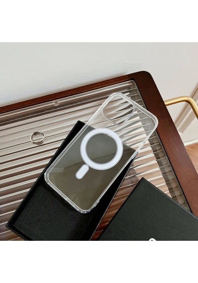 Ally Apple Uyumlu iPhone 15 Plus Magsafe Manyetik Şeffaf Silikon Kılıf