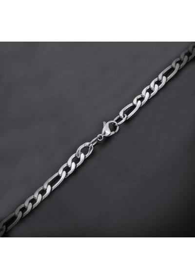 Chavin Figaro Model Yassı 70 CM 6 MM Uzun Çelik Erkek Zincir dm15 Gümüş