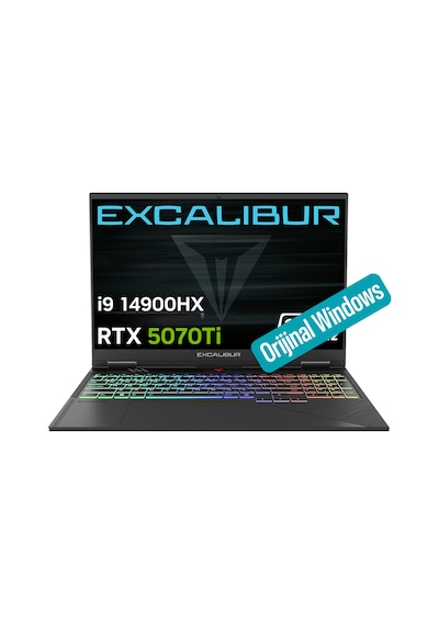 Casper Excalibur Gaming G920 G920.1490-EFP0H-E i9-1490HX 64 GB 1 TB SSD RTX5070Ti 16" W11P Dizüstü Bilgisayar