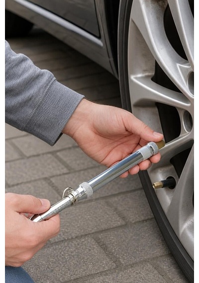 Lastik Basınç Ölçer 160 Psı Metal Gövde Hassas Hava Basınç Ölçüm