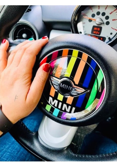 Mini Cooper Direksiyon Göbeği 3D Sticker R Serisi