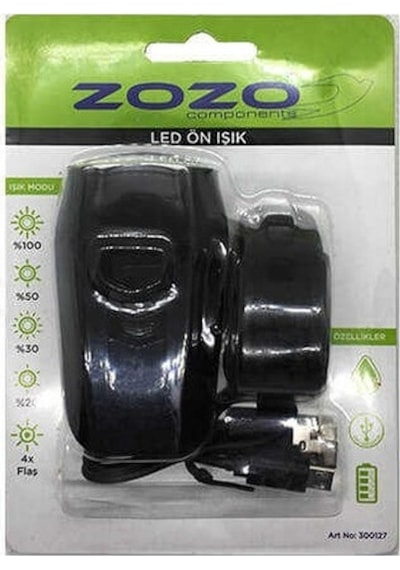 Zozo Jy-7027 300 Lümen Şarjlı Ön Far Yeşil - Siyah