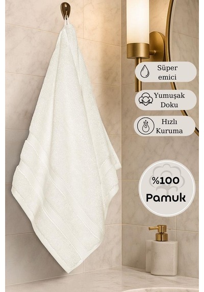 Pamuk Tekli Havlu Karna Premıum Morgan - 70 X 140 Krem