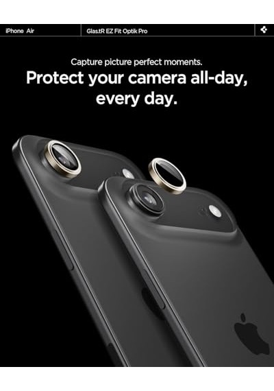 Apple iPhone Air İle Uyumlu Kamera Lens Camı Koruyucu Kolay Kurulum Glas.tr Ez Fit Optik Pro 2 Adet Gold - Agl10131