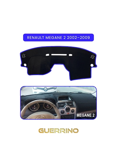 Renault Megane 2 2002 2009 Torpido Koruma Halısı Mavi Kenar