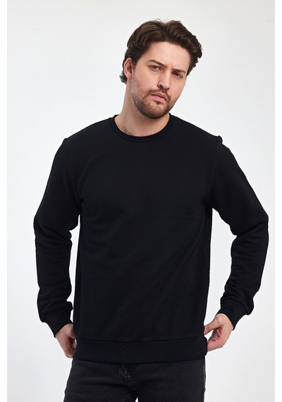 Odda 0007 Pike Sıfır Yaka Sweat Siyah