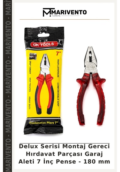 Delux Serisi Montaj Gereci Hırdavat Parçası Garaj Aleti 7 İnç Pense - 180 Mm