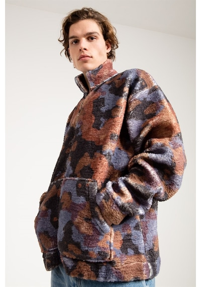 Jahr Marc Kamuflaj Baskılı Oversize Peluş Erkek Ceket(529006422)