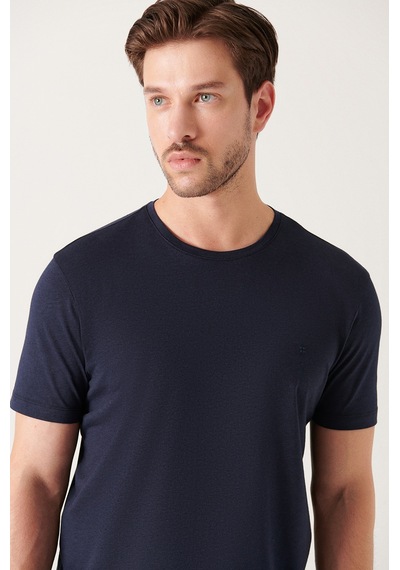 Avva Erkek Lacivertvert Ultrasoft Bisiklet Yaka Düz Standart Fit Normal Kesim Modal T-Shirt B001171 Lacivert Avva Erkek Lacivertvert Ultrasoft Bisiklet Yaka Düz Standart Fit Normal Kesim Modal T-Shirt B001171 Lacivert