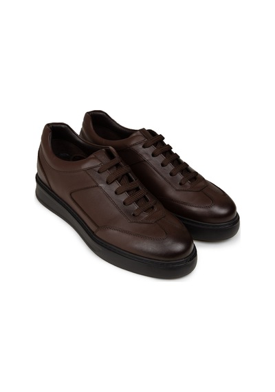 Deery Erkek Kahverengi Hakiki Deri Sneaker Ayakkabı - 02015mkhve01 Kahverengi