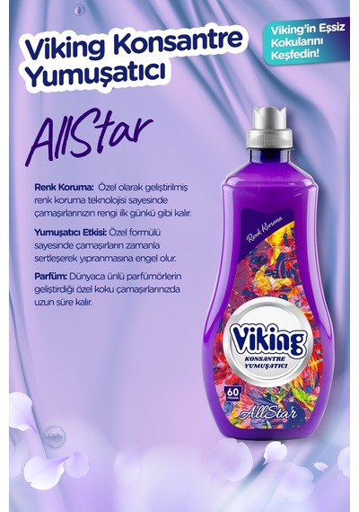 Viking Konsantre Çamaşır Yumuşatıcısı Allstar 2 x 1440 ML