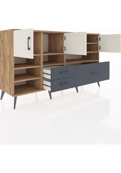 Kronos Konsol 8 Raflı 3 Çekmeceli 4 Kapaklı 176x59x99 Çam-aytaşı/ Çam-aytaşı/antrasit Kronos Konsol 8 Raflı 3 Çekmeceli 4 Kapaklı 176x59x99 Çam-aytaşı/ Çam-aytaşı/antrasit