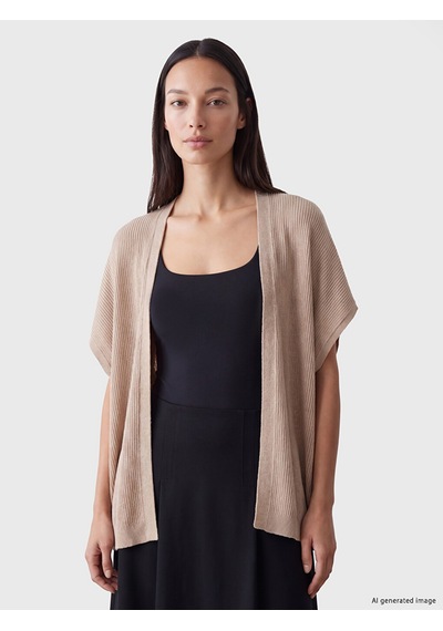 Lcw Everyday Bej Şal Yaka Oversize Kadın Triko Hırka Xl-2xl