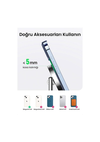 Ugreen 3 Ü 1 Arada Apple Uyumlu iPhone Airpods iOS Watch Magsafe 25w Kablosuz Şarj Cihazı Stand