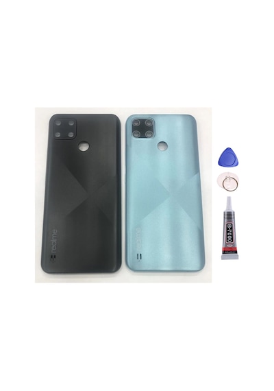 Realme C21y Yeşil Arka Kapak Batarya Kapağı Pil Kapağı Yapışkan Ve Sökme Aparatıyla Beraber Full Set Yeşil
