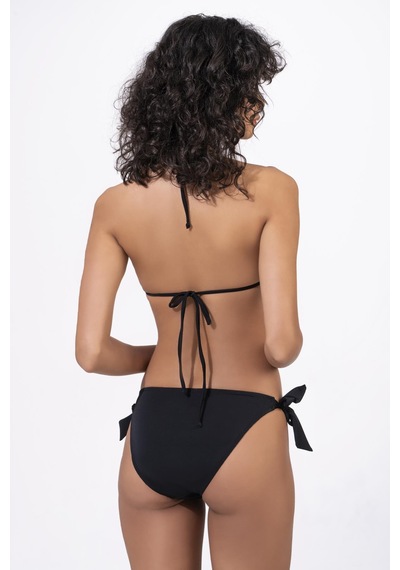 Endeep Kadın Geometrik Dokulu Desenli Üçgen Bikini Takımı Siyah