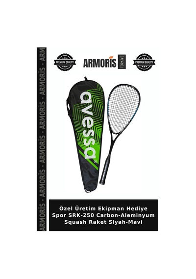 Özel Üretim Ekipman Hediye Spor Srk-250 Carbon-aleminyum Squash Raket Siyah-mavi Mavi - Siyah