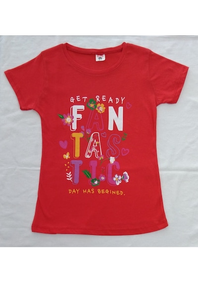 Aybeyce Fantastic Baskılı Kız Çocuk Tshirt-Tayt Takım 9-12 Yaş Kırmızı