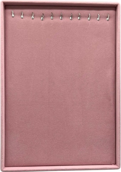 Yerli Üretim Süet Kumaş Pembe Renk 34/24 Cm Ayaklı Kolye Sergileme Standı Çok Renkli
