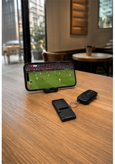Tarzını Seç 3 Ü 1 Arada Mini Telefon Tutucu Anahtarlık Charm 2'li Set Siyah 3,5 7 1 Cm